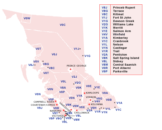 FSA Codes by British Columbia - Moving Tools – TopMoving.ca
